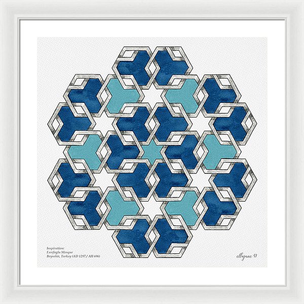 Esrefoglu - Blue Acqua - Framed Print