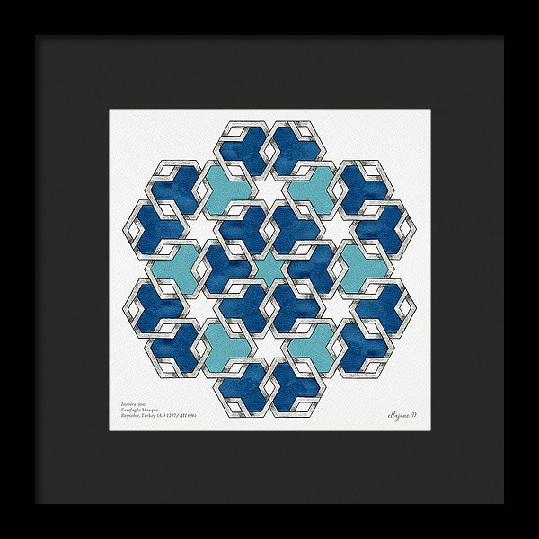 Esrefoglu - Blue Acqua - Framed Print