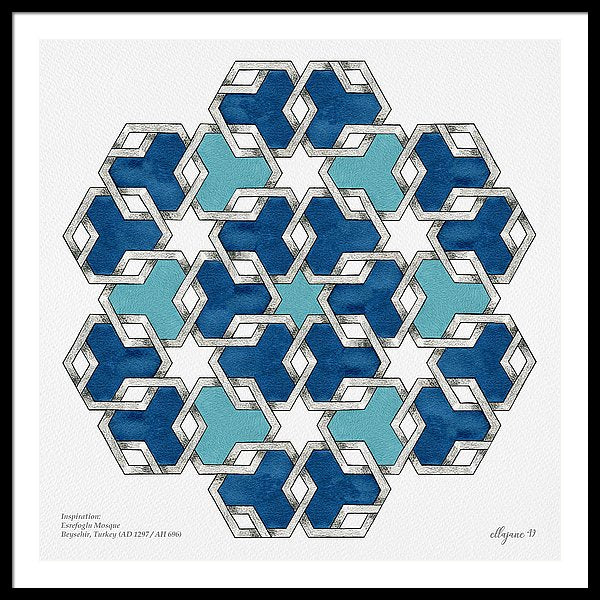 Esrefoglu - Blue Acqua - Framed Print