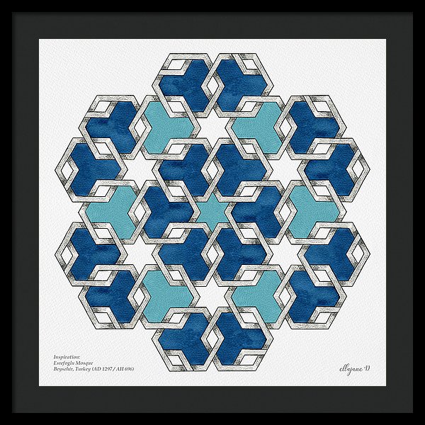 Esrefoglu - Blue Acqua - Framed Print