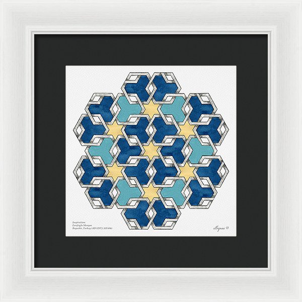 Esrefoglu - Blue Aqua Yellow - Framed Print