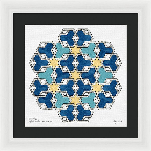 Esrefoglu - Blue Aqua Yellow - Framed Print