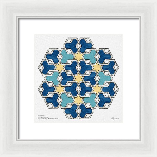 Esrefoglu - Blue Aqua Yellow - Framed Print