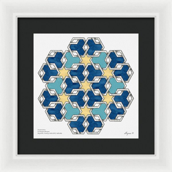 Esrefoglu - Blue Aqua Yellow - Framed Print