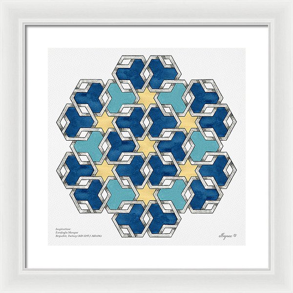 Esrefoglu - Blue Aqua Yellow - Framed Print