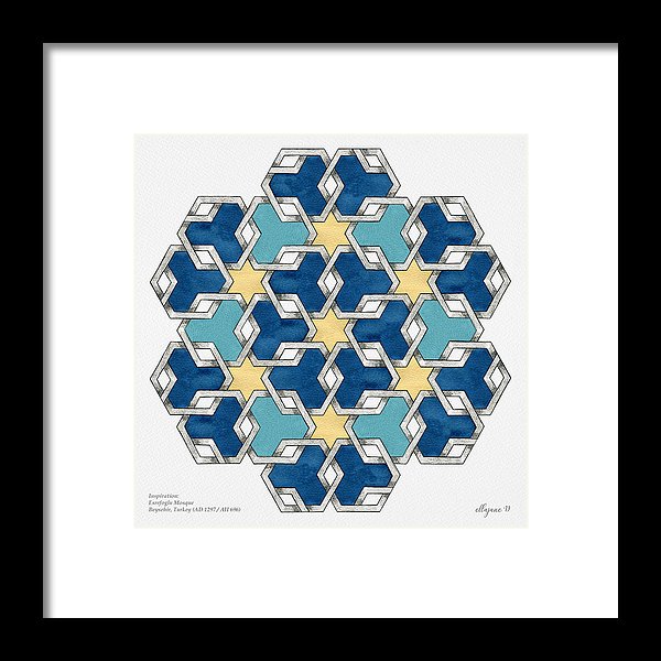 Esrefoglu - Blue Aqua Yellow - Framed Print