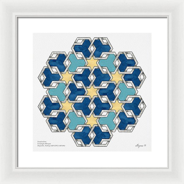 Esrefoglu - Blue Aqua Yellow - Framed Print