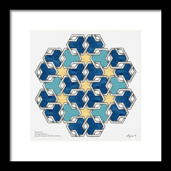 Esrefoglu - Blue Aqua Yellow - Framed Print