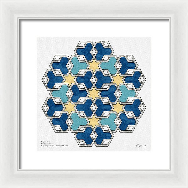 Esrefoglu - Blue Aqua Yellow - Framed Print