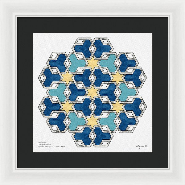 Esrefoglu - Blue Aqua Yellow - Framed Print