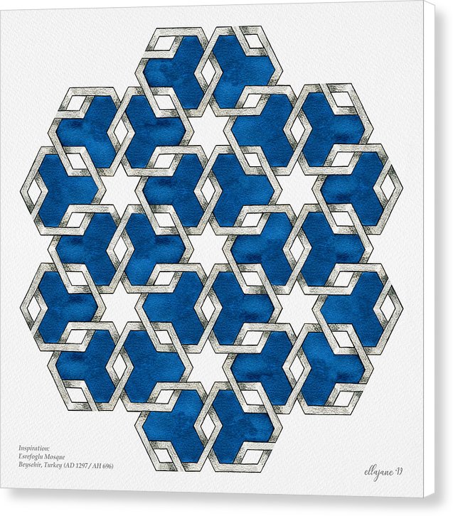 Esrefoglu Tile - Blue - Canvas Print