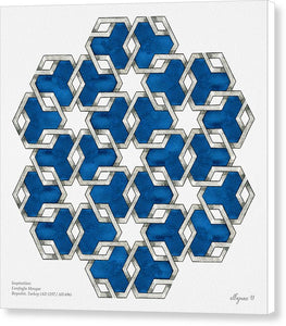 Esrefoglu Tile - Blue - Canvas Print