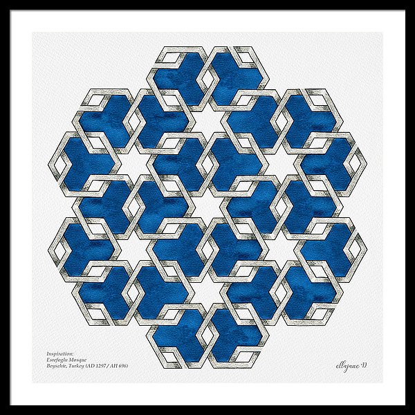 Esrefoglu Tile - Blue - Framed Print