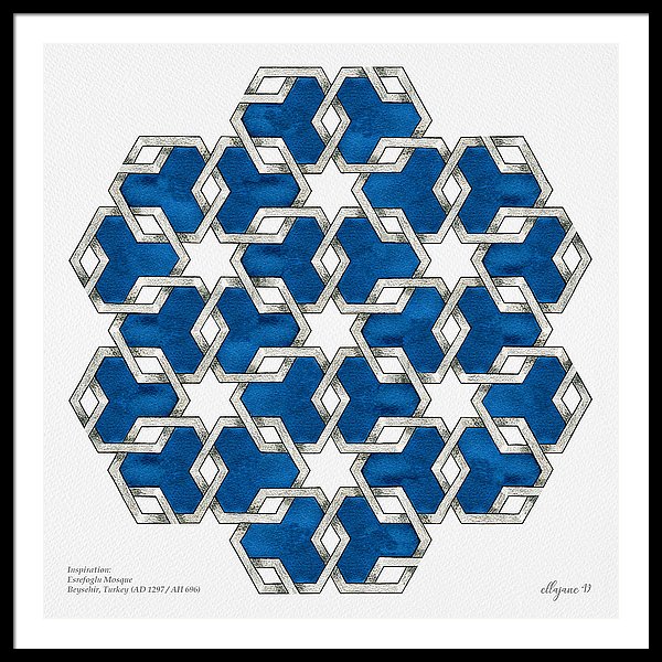 Esrefoglu Tile - Blue - Framed Print