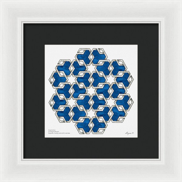 Esrefoglu Tile - Blue - Framed Print