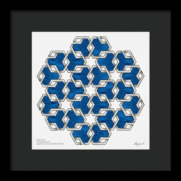 Esrefoglu Tile - Blue - Framed Print