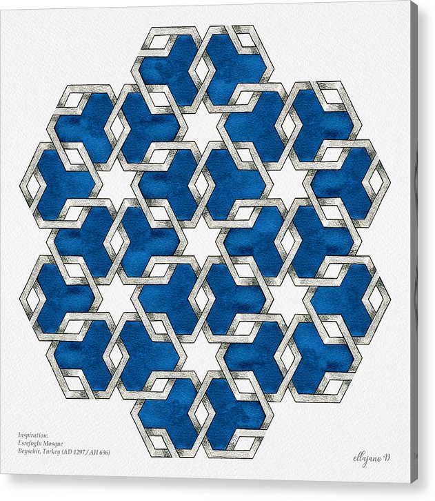 Esrefoglu Tile - Blue - Acrylic Print