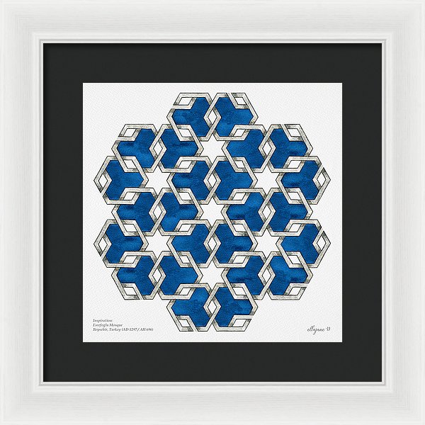 Esrefoglu Tile - Blue - Framed Print