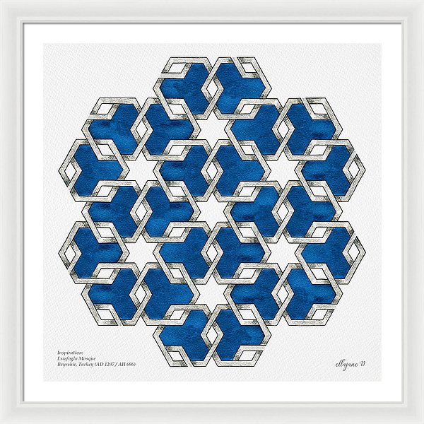 Esrefoglu Tile - Blue - Framed Print