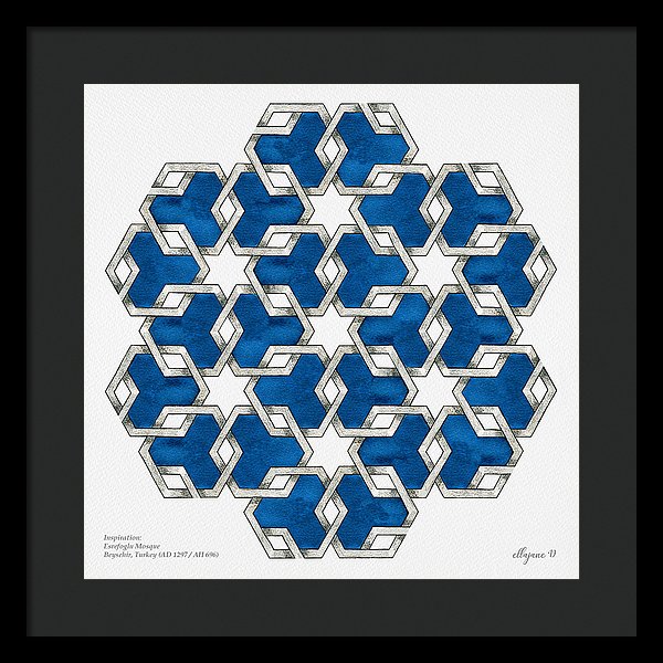 Esrefoglu Tile - Blue - Framed Print