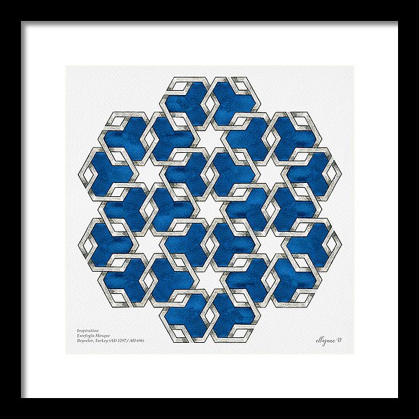 Esrefoglu Tile - Blue - Framed Print