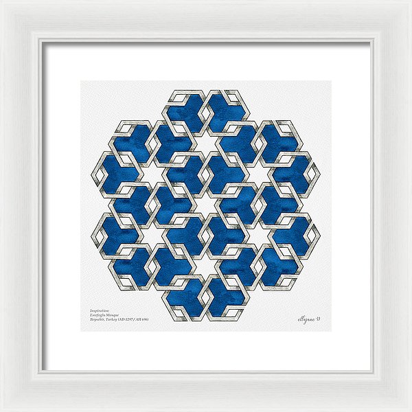 Esrefoglu Tile - Blue - Framed Print