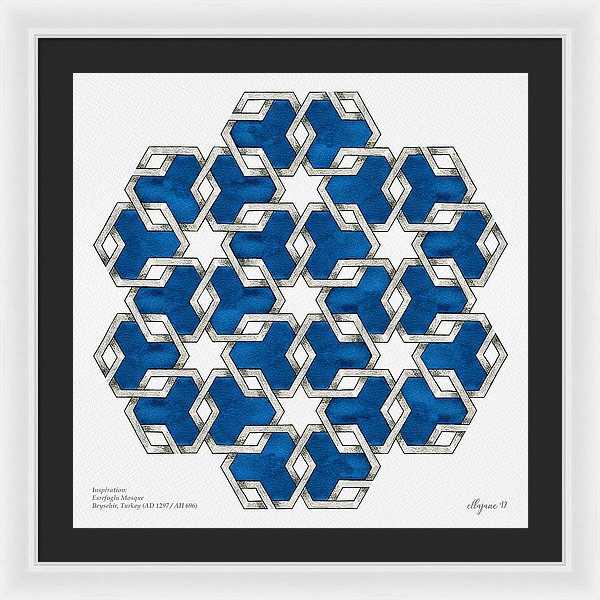 Esrefoglu Tile - Blue - Framed Print