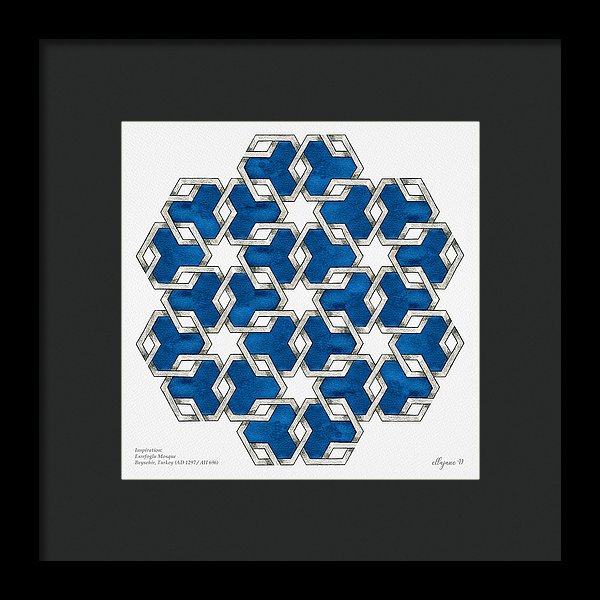 Esrefoglu Tile - Blue - Framed Print