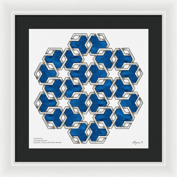 Esrefoglu Tile - Blue - Framed Print