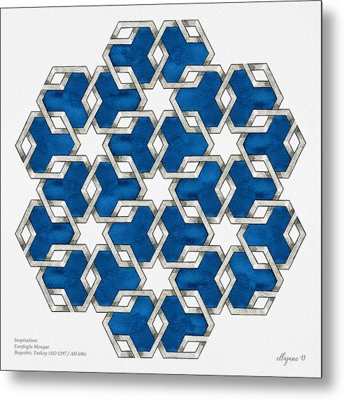 Esrefoglu Tile - Blue - Metal Print