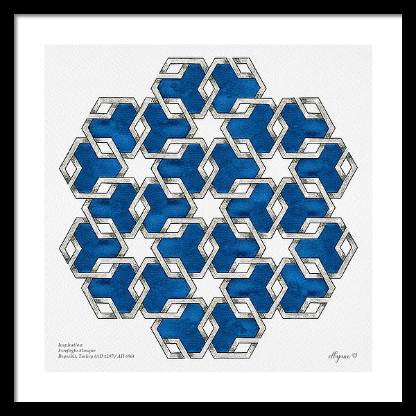 Esrefoglu Tile - Blue - Framed Print