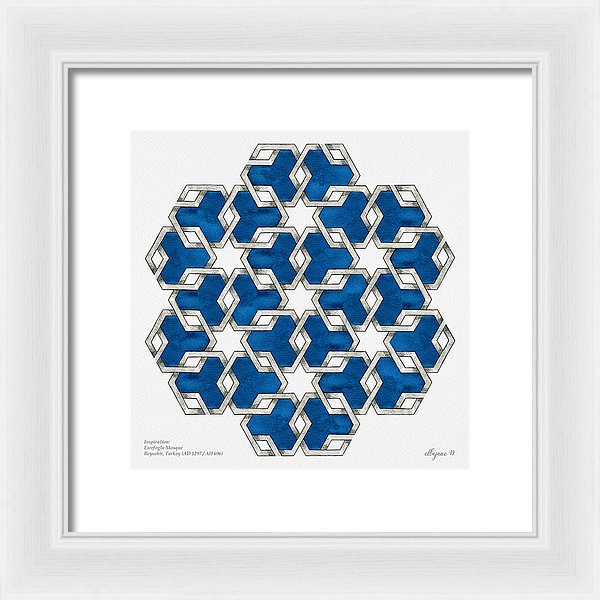 Esrefoglu Tile - Blue - Framed Print