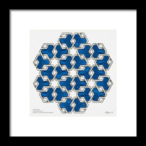 Esrefoglu Tile - Blue - Framed Print