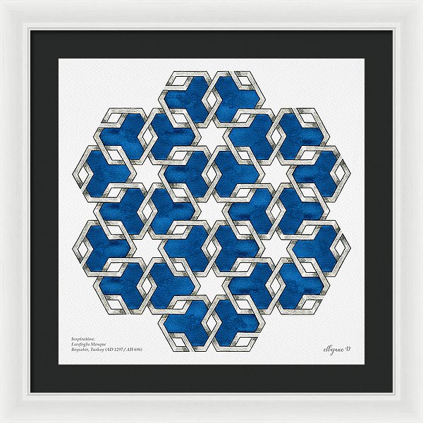 Esrefoglu Tile - Blue - Framed Print