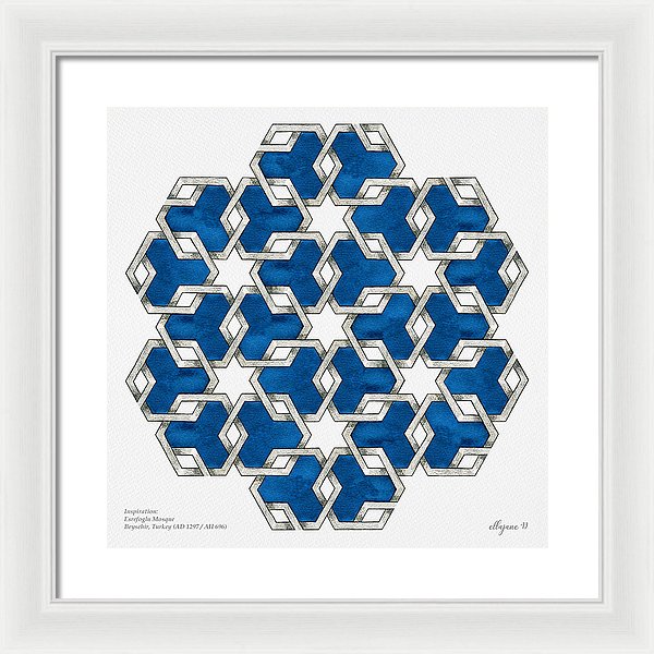 Esrefoglu Tile - Blue - Framed Print