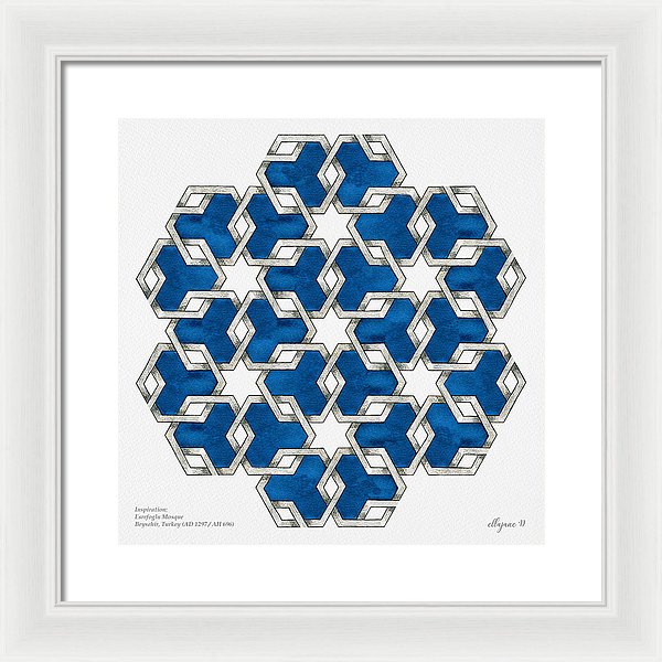 Esrefoglu Tile - Blue - Framed Print