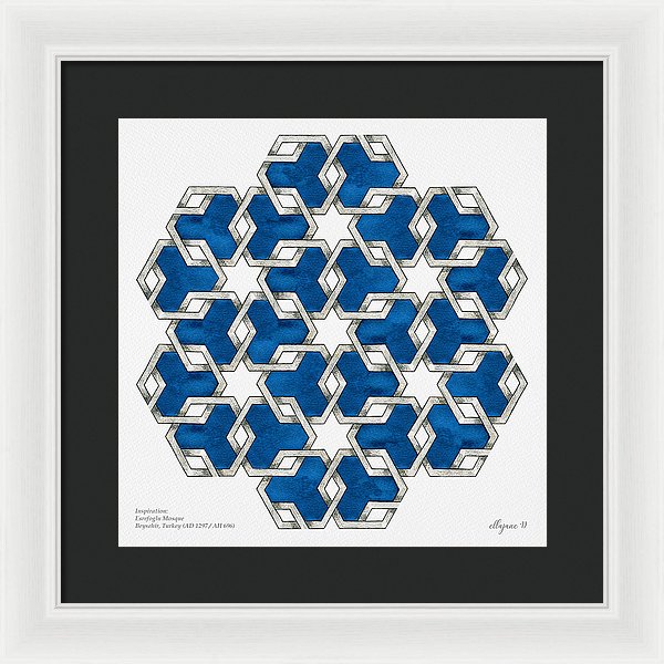 Esrefoglu Tile - Blue - Framed Print