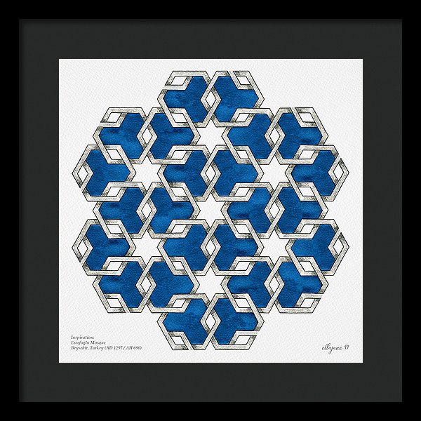 Esrefoglu Tile - Blue - Framed Print