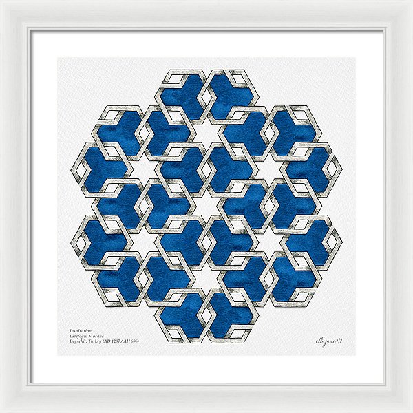 Esrefoglu Tile - Blue - Framed Print