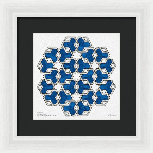 Esrefoglu Tile - Blue - Framed Print