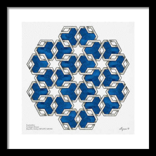 Esrefoglu Tile - Blue - Framed Print