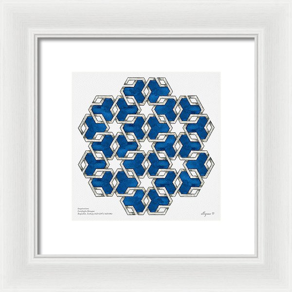 Esrefoglu Tile - Blue - Framed Print