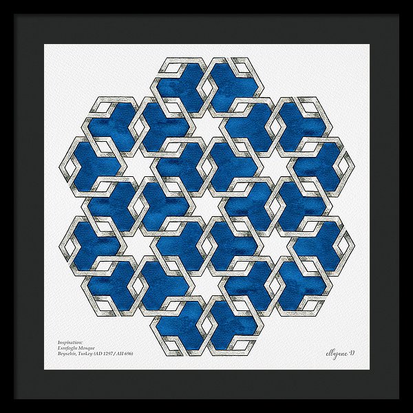 Esrefoglu Tile - Blue - Framed Print