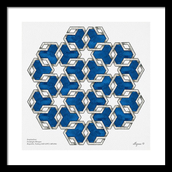 Esrefoglu Tile - Blue - Framed Print