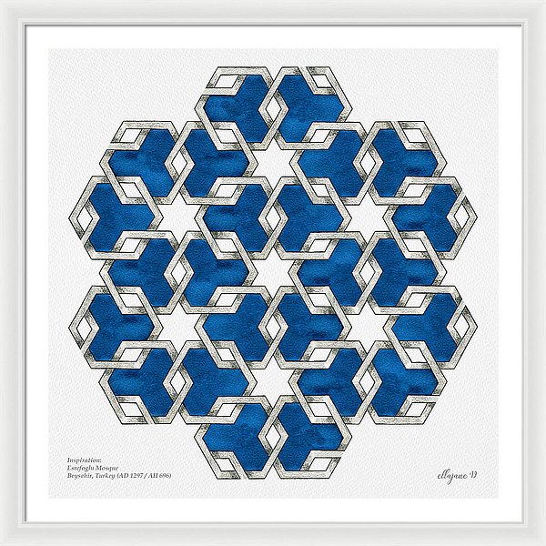 Esrefoglu Tile - Blue - Framed Print