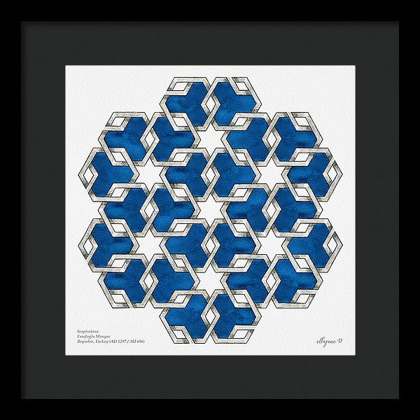 Esrefoglu Tile - Blue - Framed Print