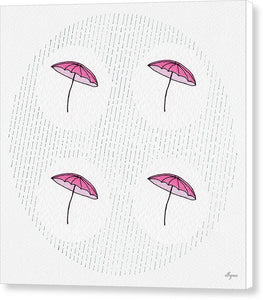 Four Umbrellas - Pink - Canvas Print