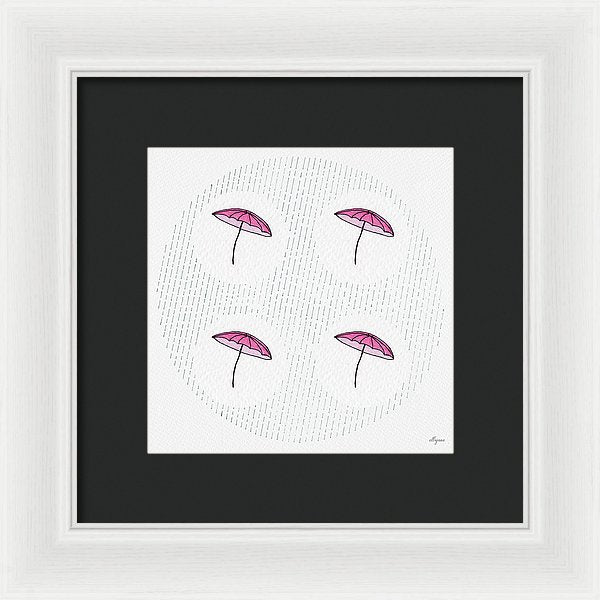 Four Umbrellas - Pink - Framed Print