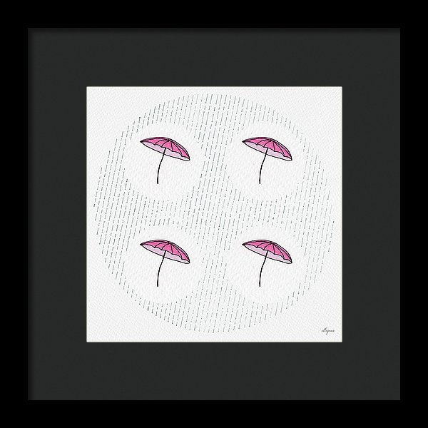 Four Umbrellas - Pink - Framed Print