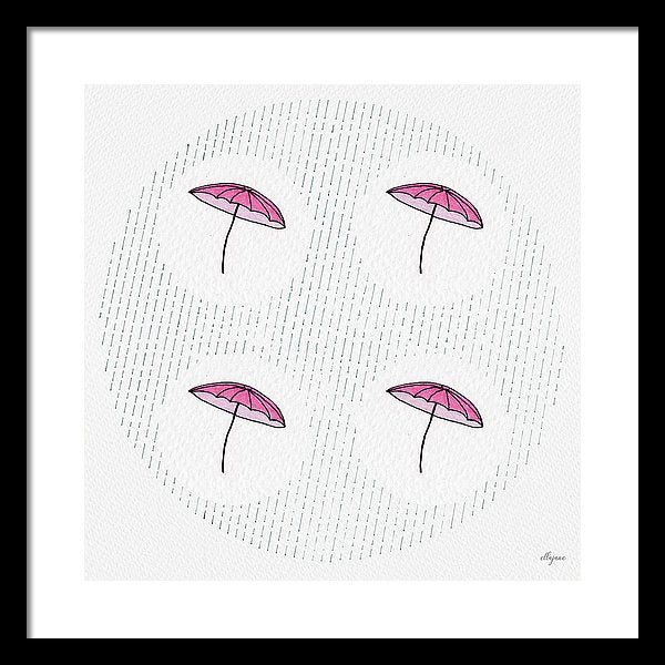 Four Umbrellas - Pink - Framed Print